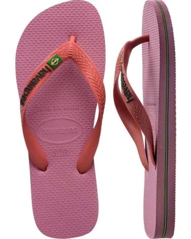 HAVAIANAS CHANCLAS BRASIL LOGO EN ROSA PARA UNISEX