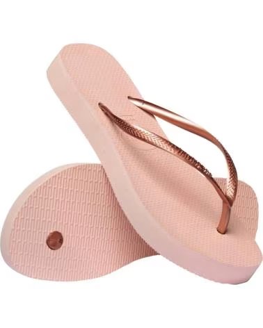 HAVAIANAS CHANCLAS MUJER MODELO SLIM FLATFORM COLOR ROSA 0076ROSA