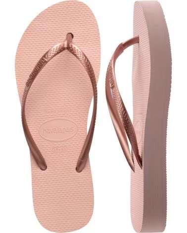 HAVAIANAS CHANCLAS MUJER MODELO SLIM FLATFORM COLOR ROSA 0076ROSA
