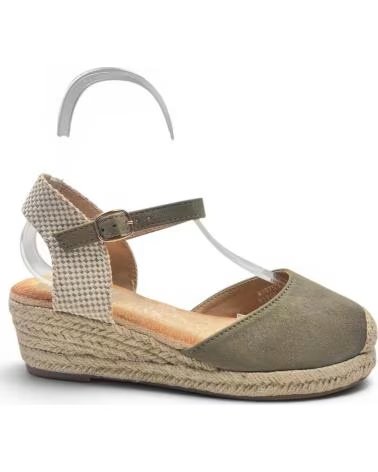 TIMBOS SANDALE COMPENSÉE EN SPARTE 132960 VERT VERDE