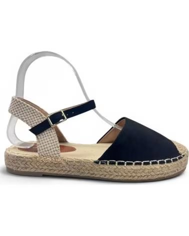 TIMBOS SANDALIA PLANA DE ESPARTO 132940 NEGRO