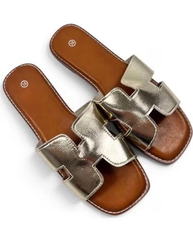 TIMBOS SANDALIA PLANA DE MUJER ORO 132911 AMARILLO
