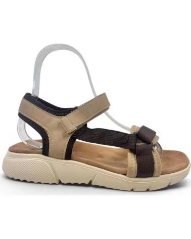 TIMBOS DAMEN-KEILSANDALE MIT VERSTELLBAREM VERSCHLUSS MARRóN