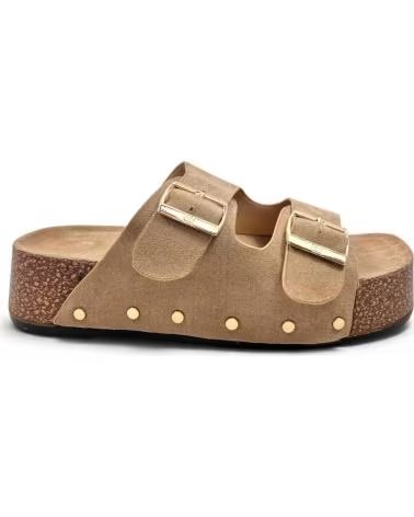 TIMBOS ZOCCOLO CON ZEPPA E FIBBIE KAKI MARRóN