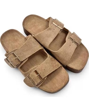 TIMBOS ZOCCOLO CON ZEPPA E FIBBIE KAKI MARRóN