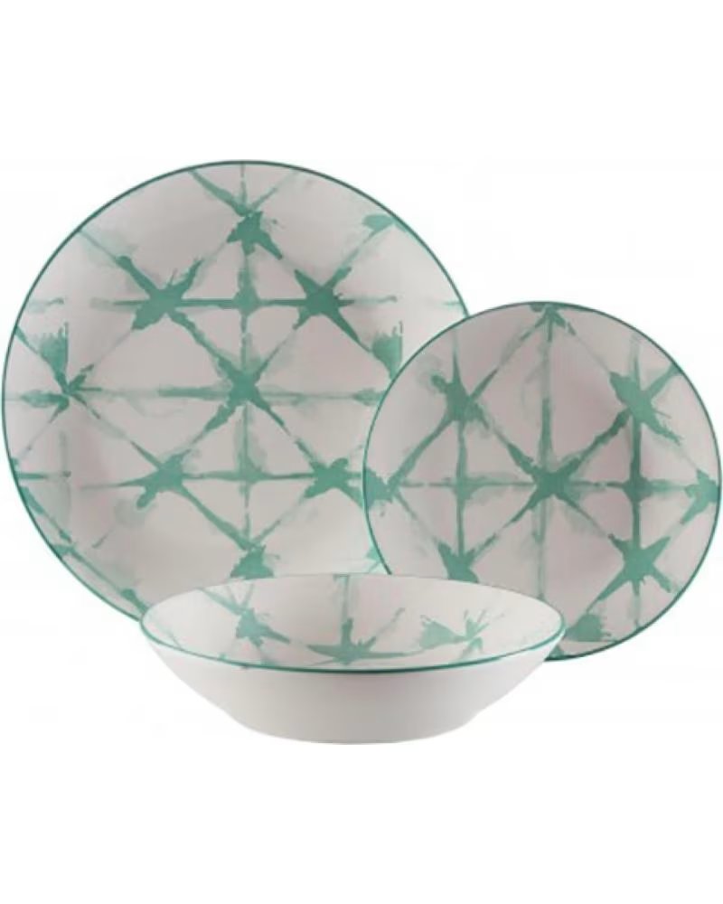 VERSA GESCHIRR-SET MIT GEOMETRISCHEM MUSTER MULTICOLOR