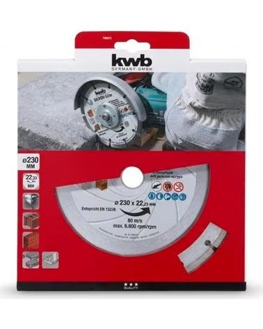 KWB DISCO DE DIAMANTE KWB 230 MM PARA MATERIALES DE CONSTRUCCIÓN MULTICOLOR