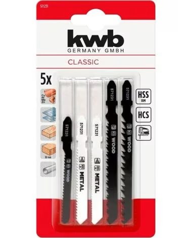 KWB KWB SET DE 5 HOJAS DE SIERRA CALADORA CLASSIC PARA MADERA Y METAL MULTICOLOR