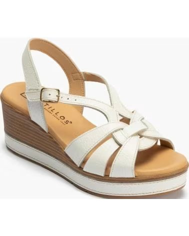 PITILLOS SANDALI CON ZEPPA CON CINTURINI INTRECCIATI BLANCO
