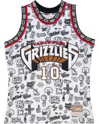 MITCHELL NESS & VANCOUVER GRIZZLIES BIBBY SWINGMAN TRIKOT BLANCO