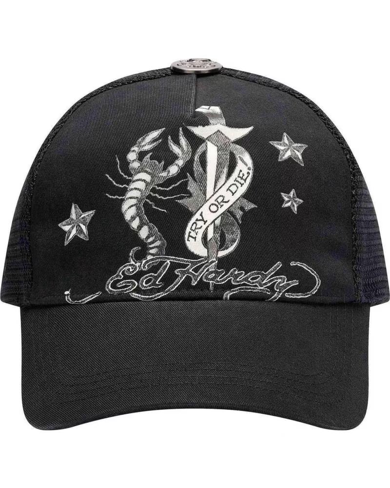 ED HARDY Gorra negra dagger scorpion trucker cap NEGRO
