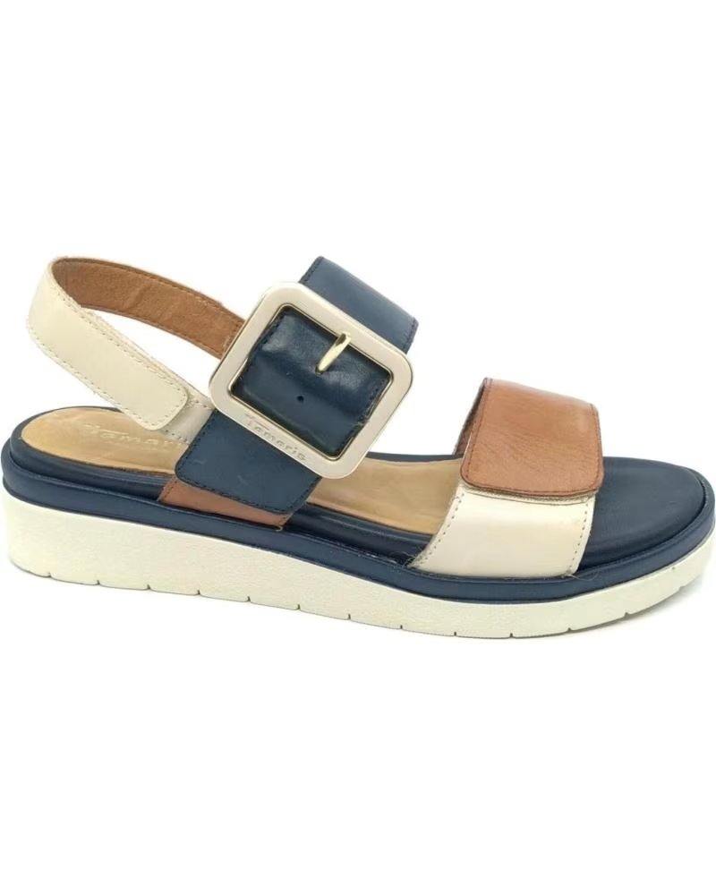 TAMARIS SANDÁLIA 8-88706 COM FIVELA E PLATAFORMA AZUL