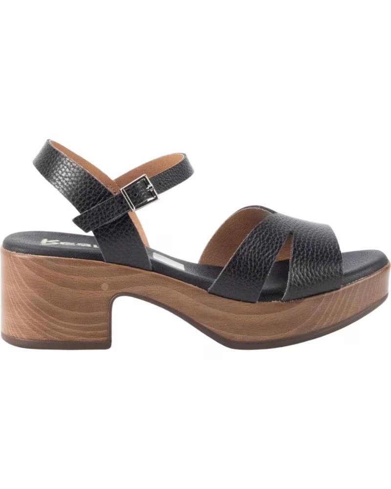 KESLEM SANDALIA 5921 PLATAFORMA MADERA NEGRO