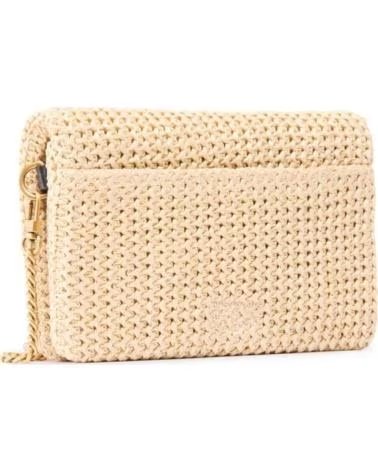 PINKO BOLSA 106023 A391 EM TECIDO ENTRELAÇADO COR BEGE C24Q