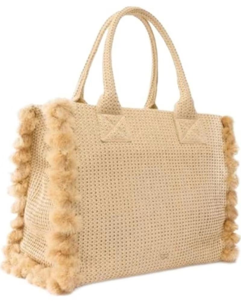 PINKO BOLSA 173655 HZ3Q EM TECIDO TRANÇADO COM DETALHES DE PELO