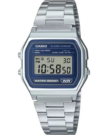 CASIO OROLOGIO VINTAGE DIGITALE A158WEA-2DF CON CINTURINO IN ACCIAIO GRIS