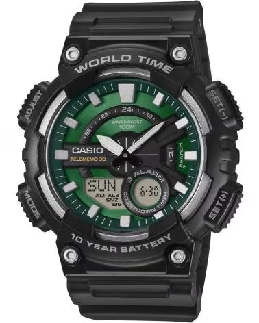 CASIO AEQ-110W-3A2 MONTRE ANALOGIQUE NUMÉRIQUE AVEC TELEMEMO NEGRO