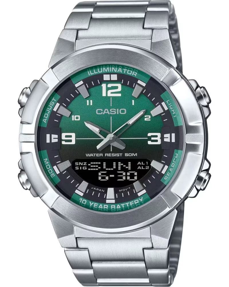 CASIO OROLOGIO AMW-870DA-3A ANALOGICO-DIGITALE CON CINTURINO IN ACCIAIO GRIGIO GRIS