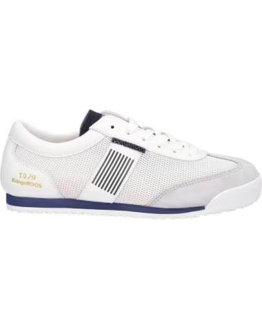KANGAROOS SNEAKERS DA DONNA K041-2 BIANCHE IN PELLE E TESSUTO PIEL-TEXIL BLCOPIEL-TEXIL BLCO