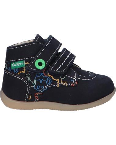 Scarpe per Bambina e Bambino KICKERS 910352-10 BONKRO-2 GOLF NUBUCK PRINT 103 MARINE DINOS