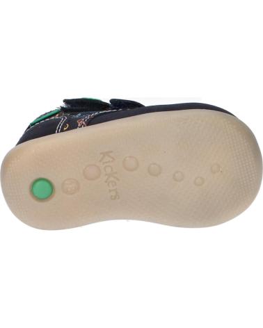Scarpe per Bambina e Bambino KICKERS 910352-10 BONKRO-2 GOLF NUBUCK PRINT 103 MARINE DINOS