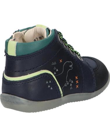 Scarpe per Bambina e Bambino KICKERS 878610-10 BINS DINO CUIR QUADRO 101 MARINE VERT NOI