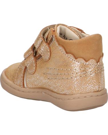 Scarpe per Bambina e Bambino KICKERS 912130-10 KICKMARY CUIR NUBUC 113 BEIGE METALLISE