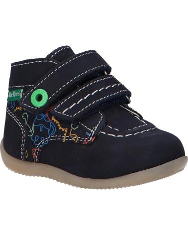 Scarpe per Bambina e Bambino KICKERS 910352-10 BONKRO-2 GOLF NUBUCK PRINT 103 MARINE DINOS