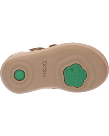 Scarpe per Bambina e Bambino KICKERS 912130-10 KICKMARY CUIR NUBUC 113 BEIGE METALLISE