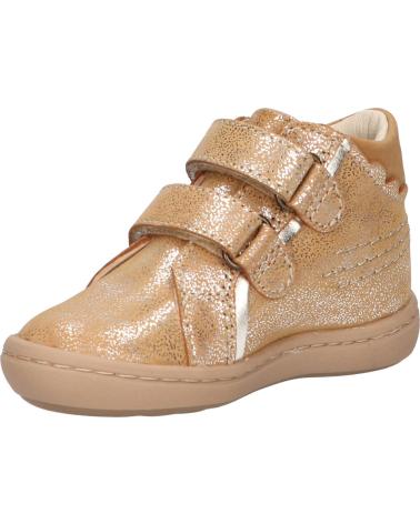 Scarpe per Bambina e Bambino KICKERS 912130-10 KICKMARY CUIR NUBUC 113 BEIGE METALLISE