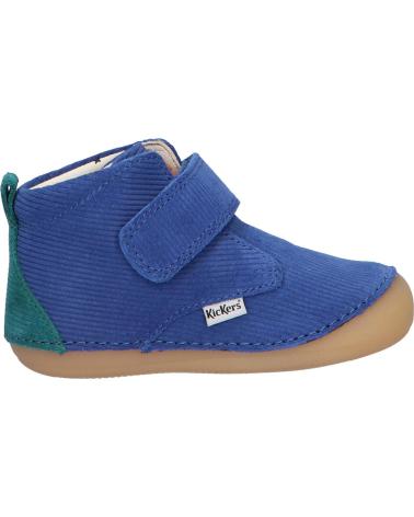 Stivaletti per Bambina e Bambino KICKERS 915390-10 SABIO X BONTON CUIR DENIM 53 BLEU VERT