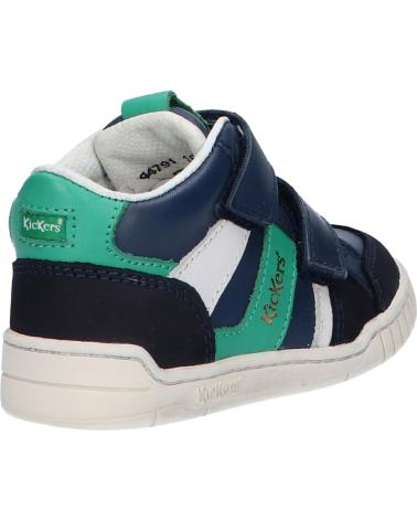 Deportivas de Niña y Niño KICKERS 894791-30 WINCKY VEL NUBUCK 103 MARINVE VERT BL