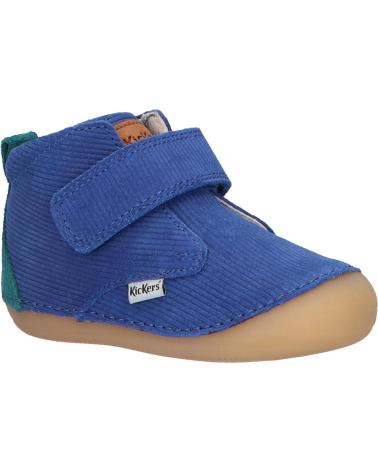 Stivaletti per Bambina e Bambino KICKERS 915390-10 SABIO X BONTON CUIR DENIM 53 BLEU VERT