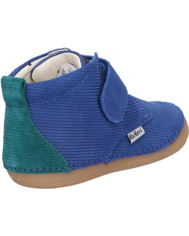 Stivaletti per Bambina e Bambino KICKERS 915390-10 SABIO X BONTON CUIR DENIM 53 BLEU VERT