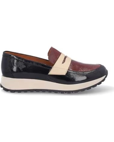 KANGAROOS Zapatos de mujer 908-51 CHAROL ARRUG NEGRO-CEREZACHAROL ARRUG NEGRO-C