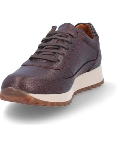 ZAPATILLAS CASUAL KANGAROOS DE PIEL METALIZADA BURDEOS CON CREMALLERA ROJO