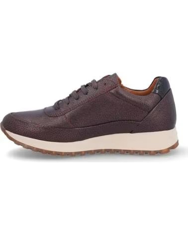 ZAPATILLAS CASUAL KANGAROOS DE PIEL METALIZADA BURDEOS CON CREMALLERA ROJO