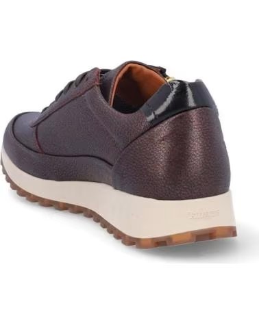 ZAPATILLAS CASUAL KANGAROOS DE PIEL METALIZADA BURDEOS CON CREMALLERA ROJO