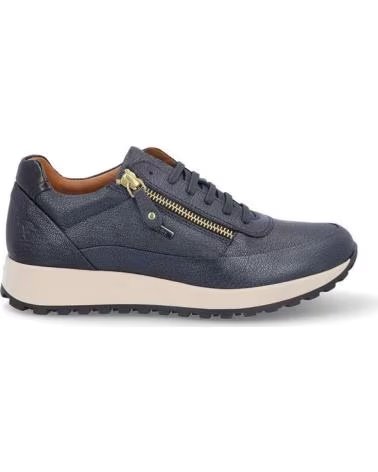 SNEAKERS CASUAL KANGAROOS IN PELLE METALLIZZATA BLU MARINO CON CERNIERA AZUL