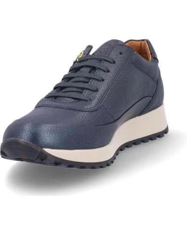 SNEAKERS CASUAL KANGAROOS IN PELLE METALLIZZATA BLU MARINO CON CERNIERA AZUL