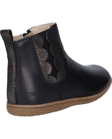 Botins de Menina e Menino KICKERS 830080-30 VETUDI COW WINNIE 83 NOIR METALLISE