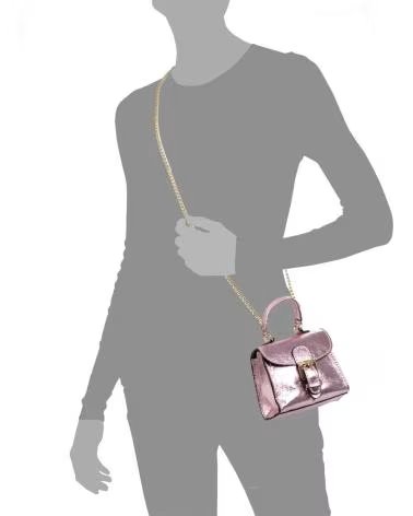 FIRENZE ARTEGIANI ANNICCO MINI BOLSO DE MANO Y BANDOLERA ROSA CLARO