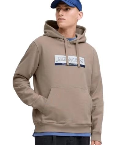 JACK AND JONES SUDADERA & JORINWOOD BLOCK BRANDING MARRÓN