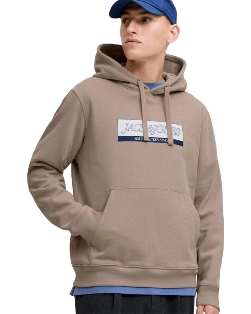 JACK AND JONES SUDADERA & JORINWOOD BLOCK BRANDING MARRÓN