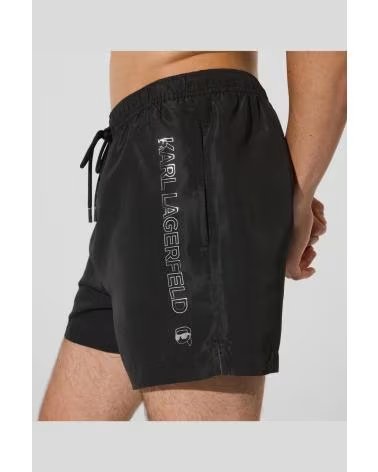 KARL LAGERFELD COSTUME DA BAGNO IKON SHINE SHORT BOARDSHOR NERO BLACK