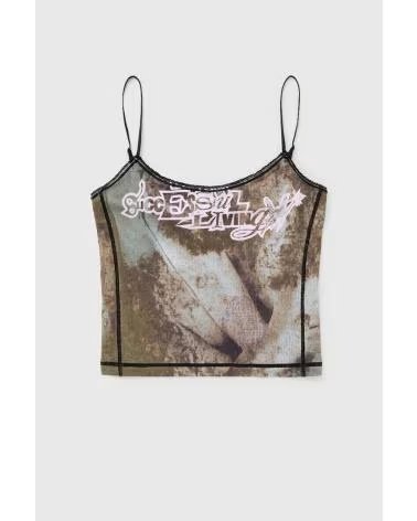 DIESEL TOP DE TIRANTES CON ESTAMPADO Y ENCAJE 5AFA