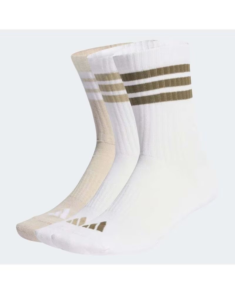 ADIDAS CALCETINES CALCETINES 3-STRIPES CUSHIONED SPORTSWEAR CREW BLANCO PURO VERDE 3 EN BLANCO PARA UNISEX PARES