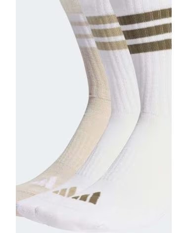 ADIDAS CALCETINES CALCETINES 3-STRIPES CUSHIONED SPORTSWEAR CREW BLANCO PURO VERDE 3 EN BLANCO PARA UNISEX PARES