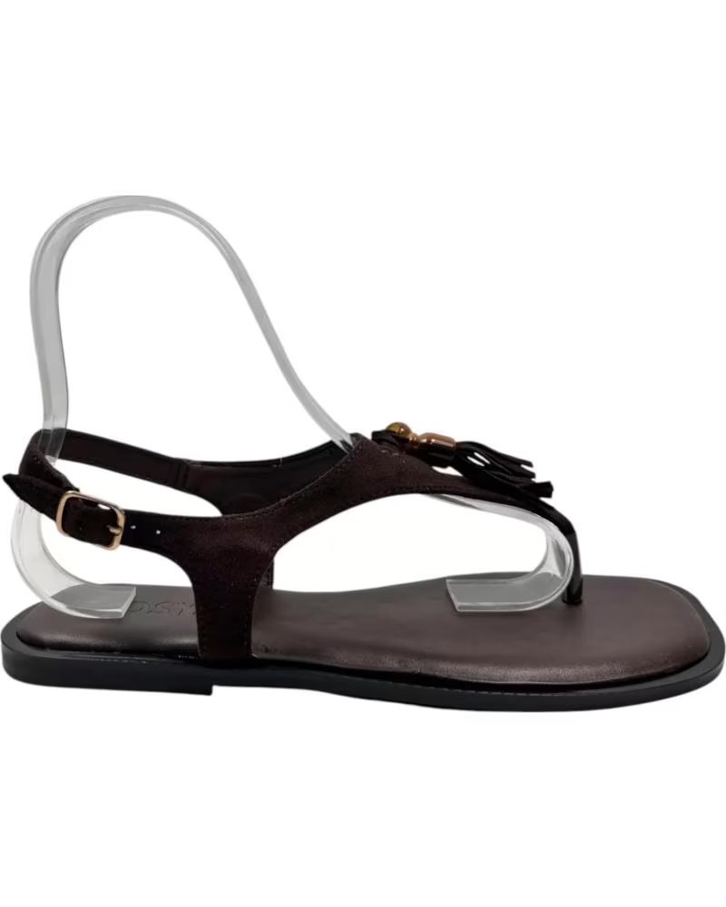 TIMBOS FLACHE SKLAVEN-SANDALEN FÜR DAMEN MARRóN