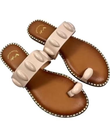 TIMBOS SANDÁLIA RASTEIRA DE DEDO BEIGE